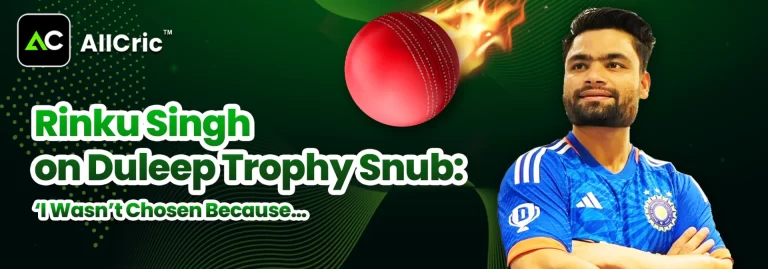 Rinku Singh on Duleep Trophy Snub: ‘I Wasn’t Chosen Because