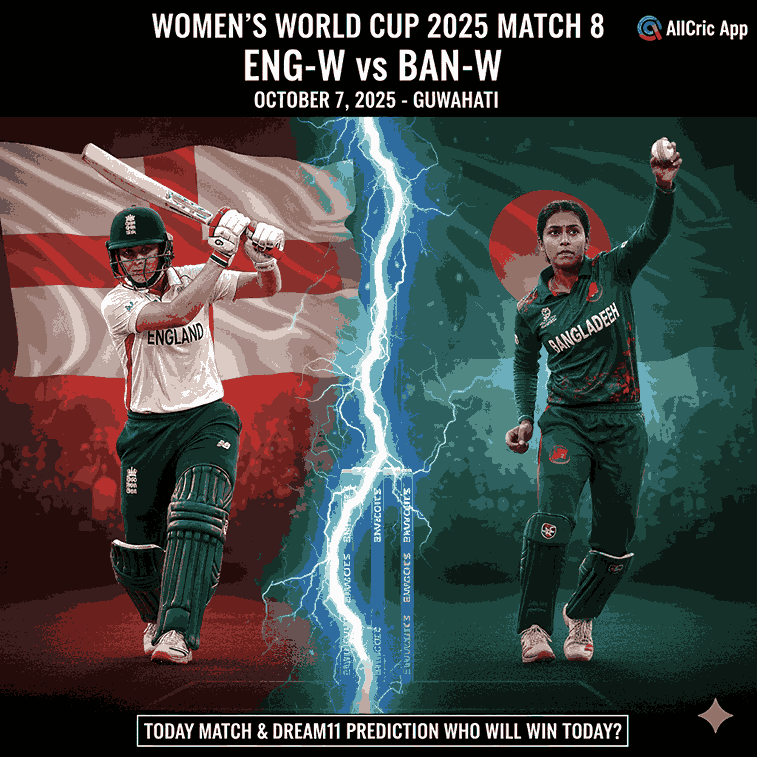 ENG-W vs BAN-W Dream11 Prediction & Dream11 Team Today | Women’s World Cup 2025 Match 8 at Guwahati | Fantasy Tips, Probable XI, Pitch Report & Today Match Prediction