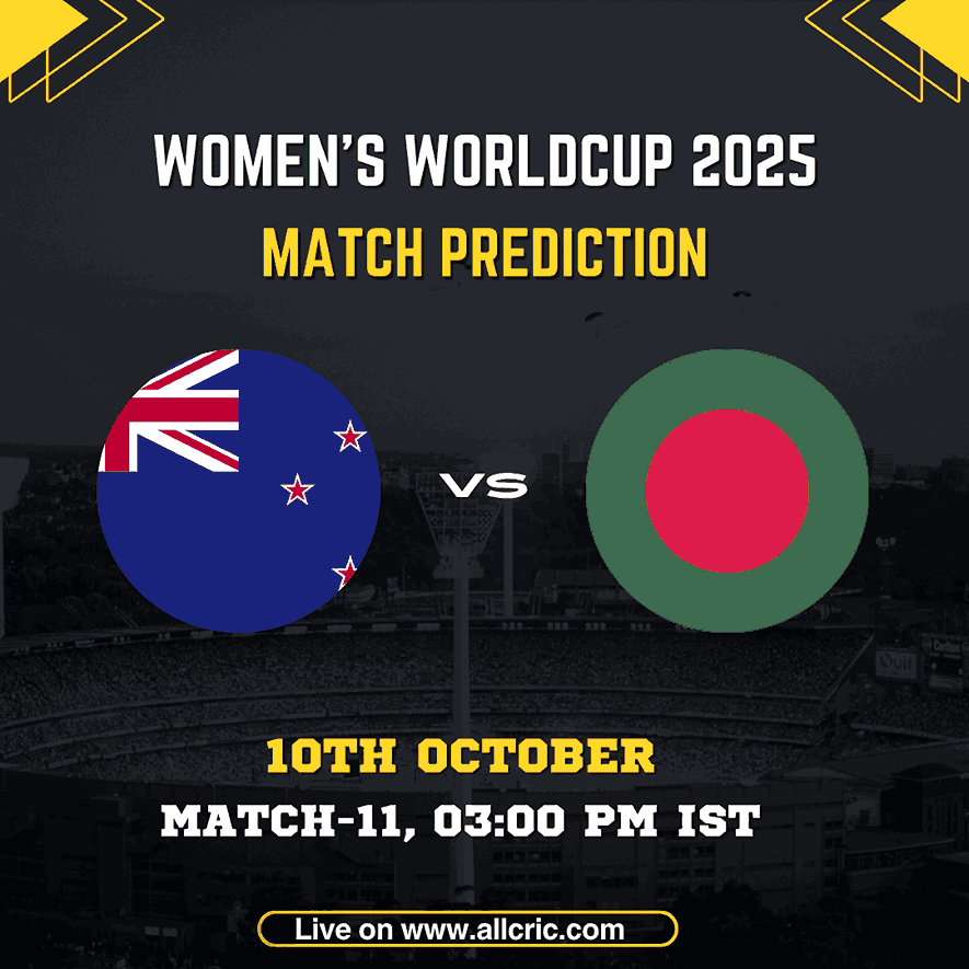 NZ-W vs BAN-W Dream11 Prediction today match – New Zealand Women vs Bangladesh Women, Women’s World Cup 2025 Match 11. Get Dream11 team, fantasy tips, and probable XI.