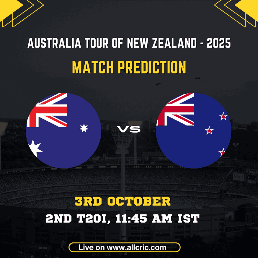 NZ vs AUS Dream11 Prediction Today Match – Australia vs New Zealand 2nd T20I, Bay Oval Mount Maunganui, October 3, 2025. Dream11 prediction today with fantasy tips, probable XI, pitch report and match preview. Australia remain favorites with Mitchell Marsh, Travis Head, and Josh Hazlewood top picks, while Tim Robinson and Daryl Mitchell lead New Zealand’s challenge