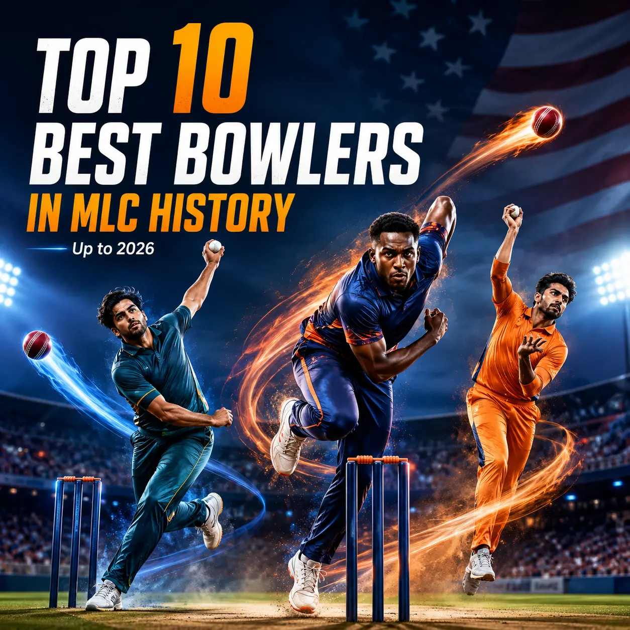 Discover the top 10 best bowlers in Major League Cricket history, ranked by wickets, economy, average, best figures and match impact.