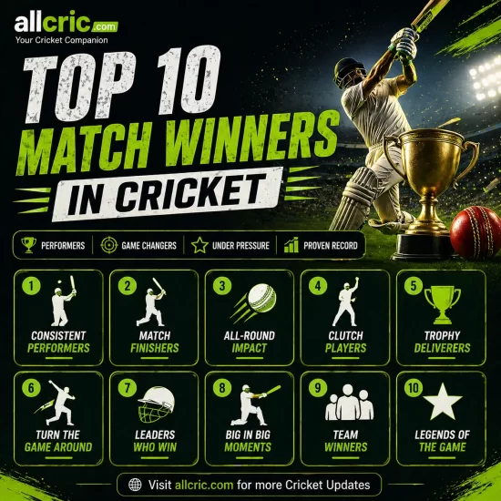 Top 10 match winners in cricket infographic