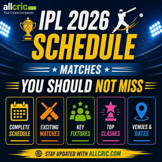 IPL 2026 schedule infographic showing matches you should not miss with headings like key fixtures top clashes venues and dates AllCric