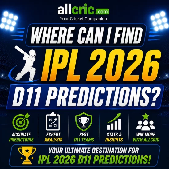 Where can I find IPL 2026 Dream11 predictions infographic showing headings like expert analysis best teams stats insights and accurate predictions AllCric