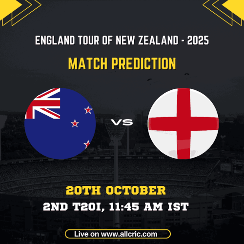 ENG vs NZ Today Match Prediction — England vs New Zealand 2nd T20I 2025 match preview, pitch report, weather update, fantasy tips, and team prediction from Christchurch.”