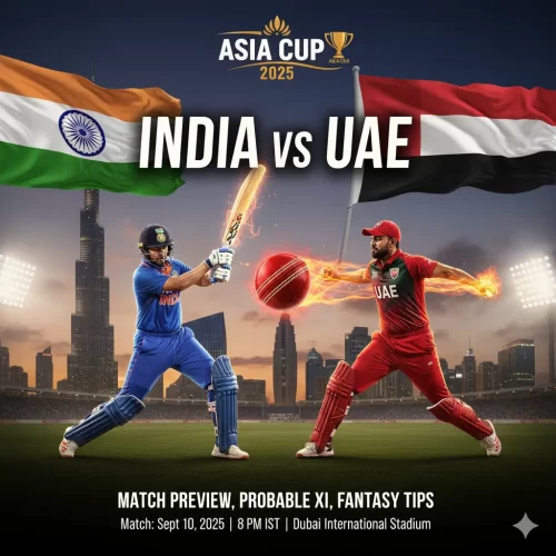 IND vs UAE Asia Cup 2025 clash! Check full prediction, probable XI, pitch conditions, key players & Dream11 fantasy tips.
