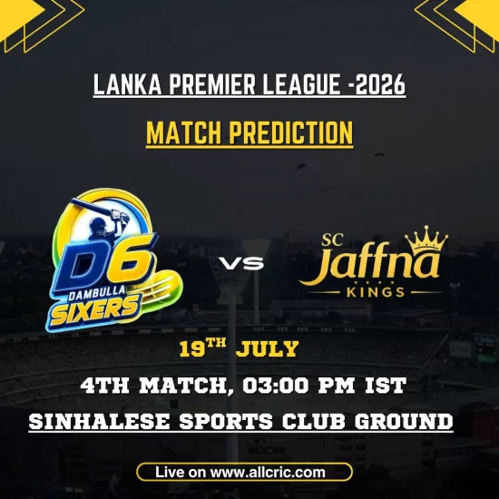 Get DS vs JK today match prediction, toss call, pitch report, playing XI, key players and win chance for LPL 2026 Match 4.