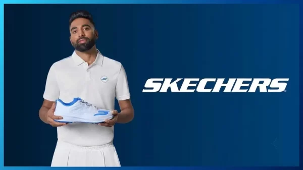 Mohammed Siraj promoting Skechers footwear as part of his brand endorsement portfolio.