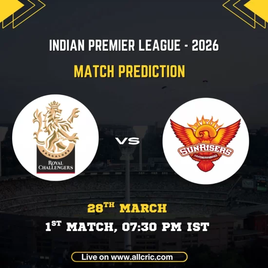 RCB vs SRH Dream11 Prediction Today IPL 2026 1st Match Royal Challengers Bengaluru vs Sunrisers Hyderabad